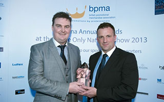 Lloyd Simpson receiving the 2013 BPMA Distributor of the Year award