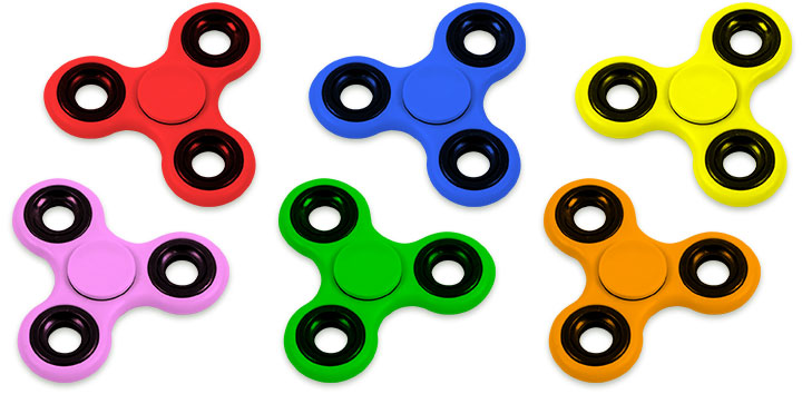 Coloured fidget spinners