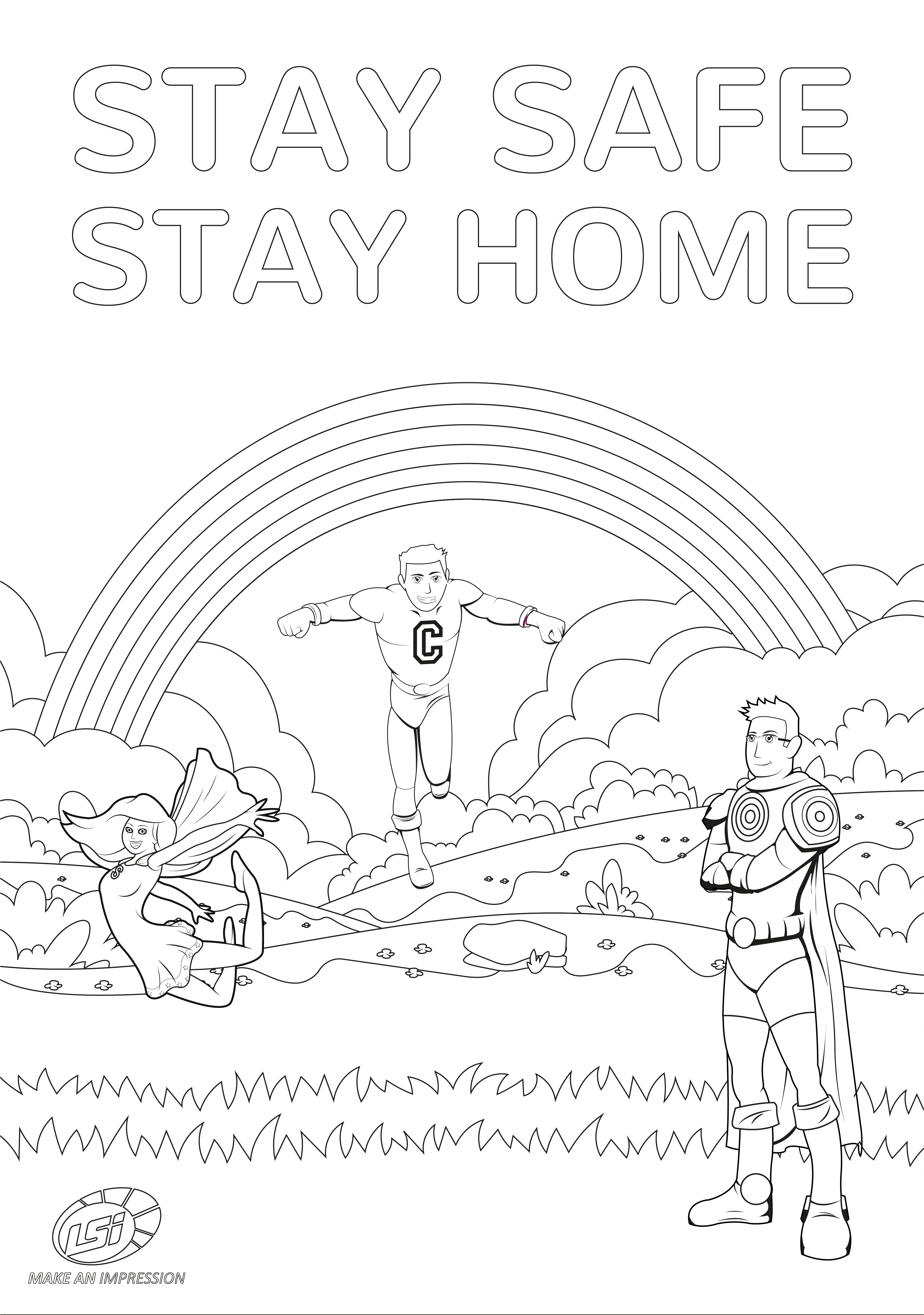Stay Safe Colouring Pages