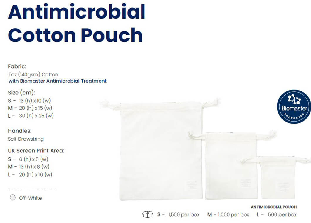 Biomaster antimicrobial pouch