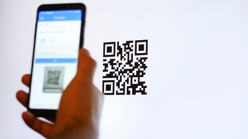 phone scanning a QR code