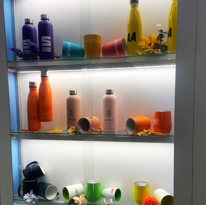 retail coloured bottles