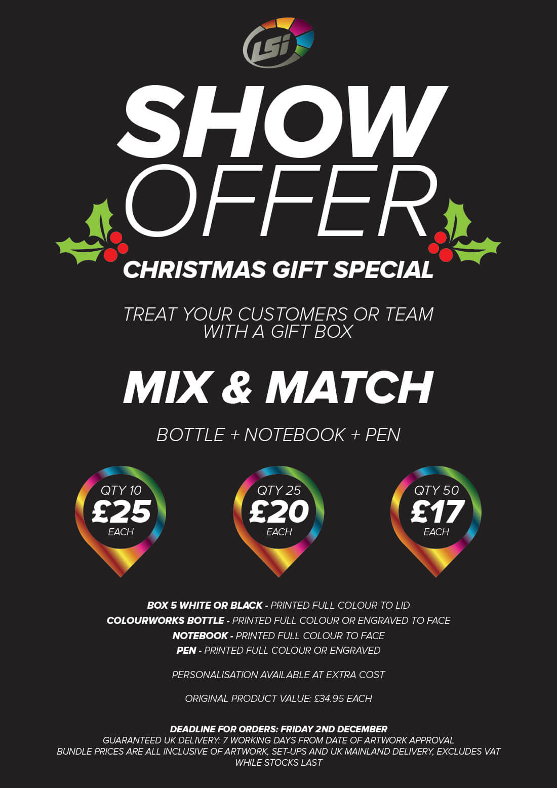 Show offer, christmas gift special