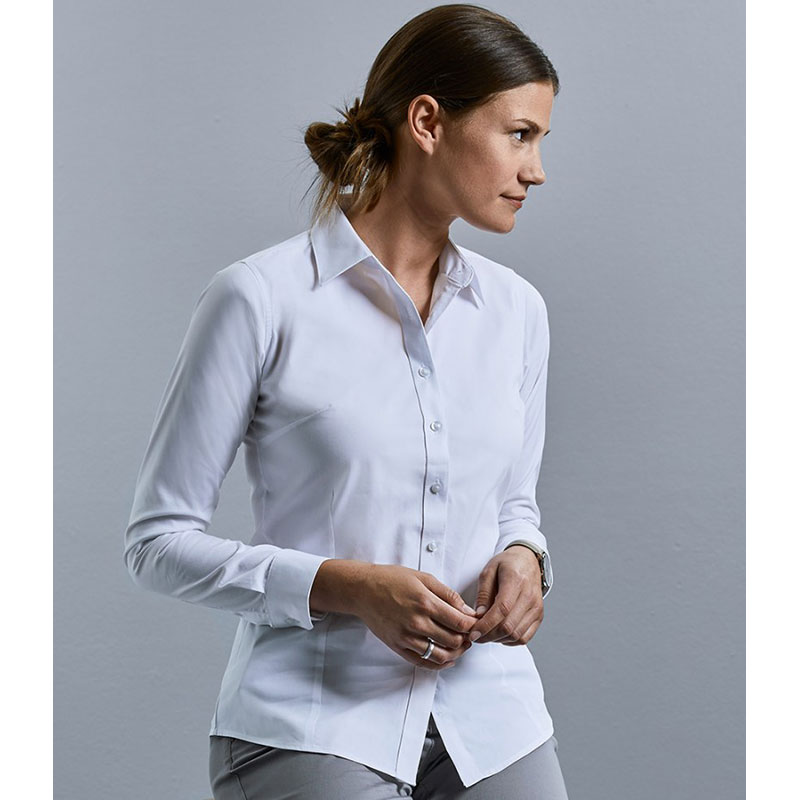 Russell Collection Ladies Long Sleeve Tailored Coolmax® Shirt