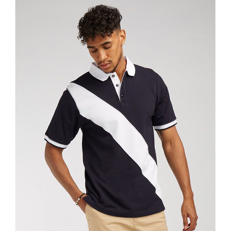 Front Row Diagonal Stripe Cotton Piqué Polo Shirt