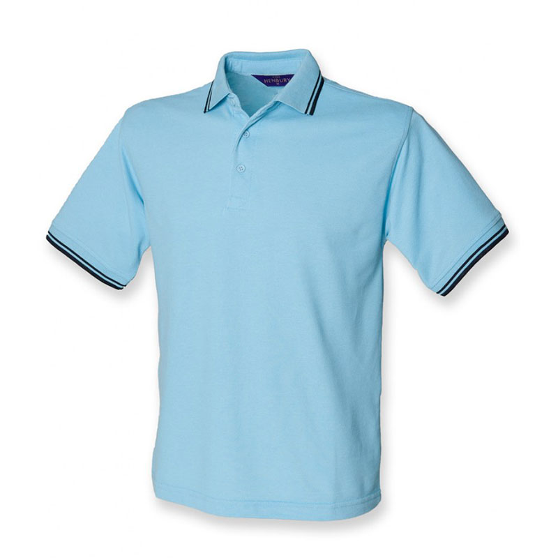 Henbury Tipped Poly/Cotton Piqué Polo Shirt