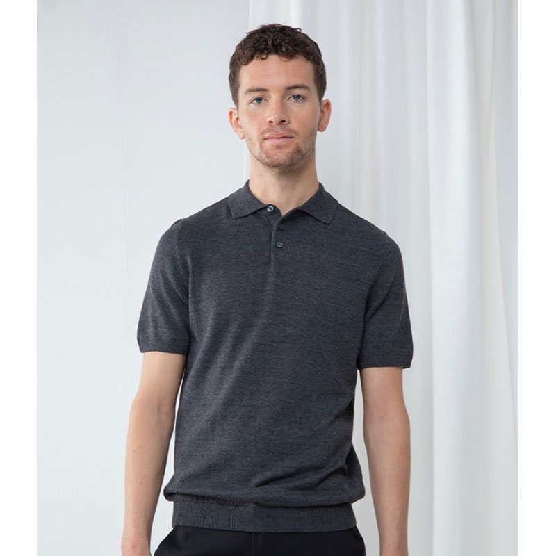 Henbury Knitted Short Sleeve Polo Shirt