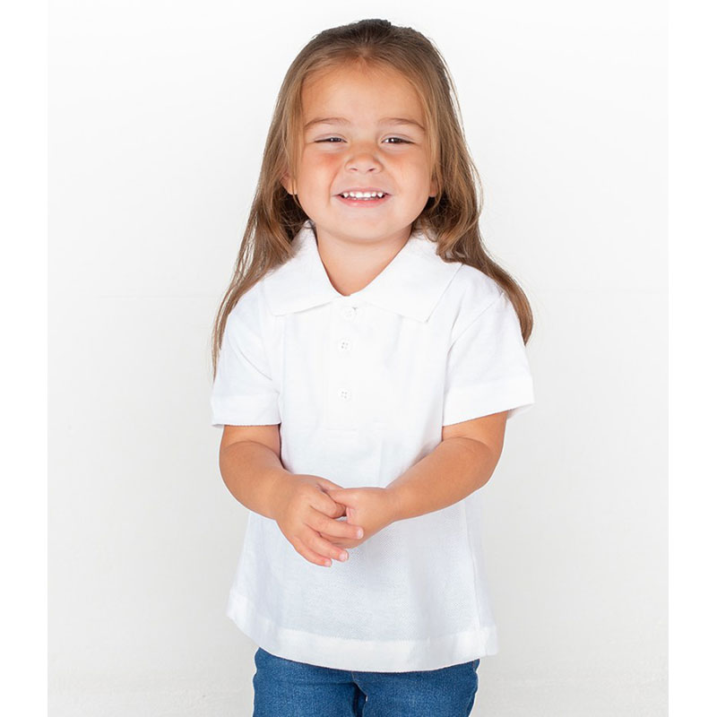 Larkwood New Baby/Toddler Hemmed Sleeves Polo Three Button Placket Shirt 