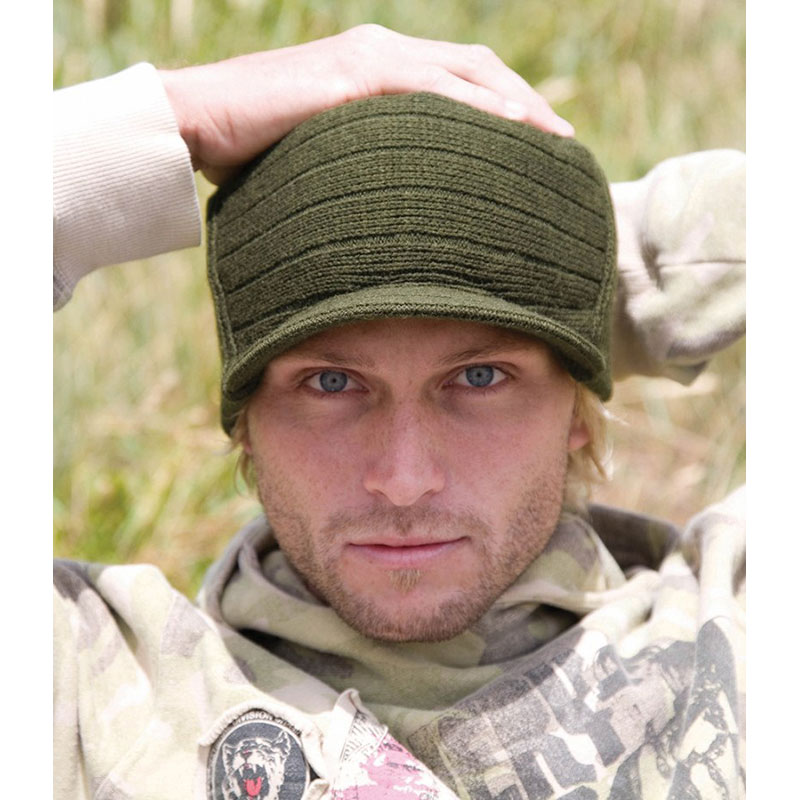Result Childrens/Kids Big Boys Esco Army Peaked Knitted Winter Hat 