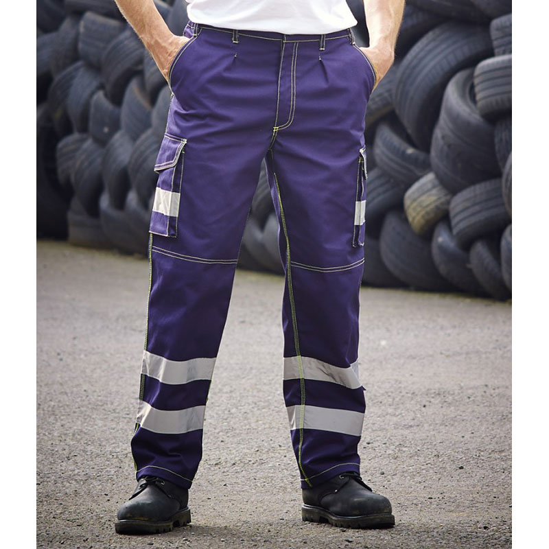 Yoko Hi-Vis Cargo Trousers with Knee Pad Pockets