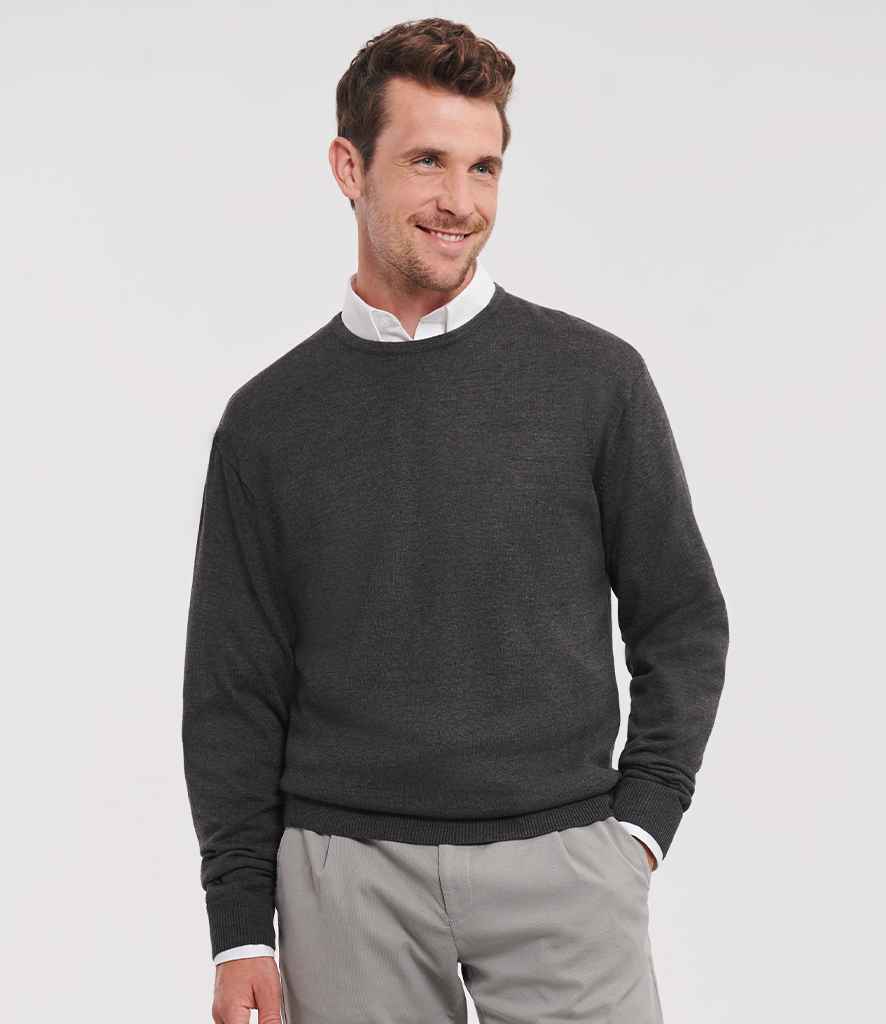 Russell Collection Cotton Acrylic Crew Neck Sweater