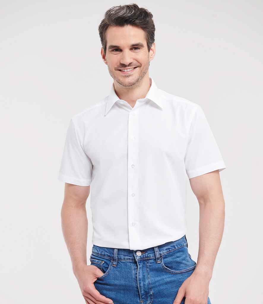 Russell Collection Short Sleeve Tailored Poplin Shirt