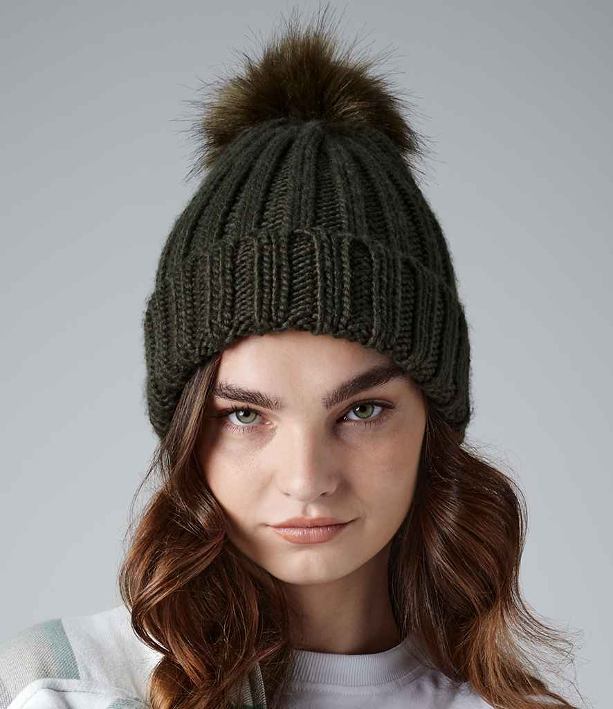 Beechfield Verbier Fur Pop Pom Beanie