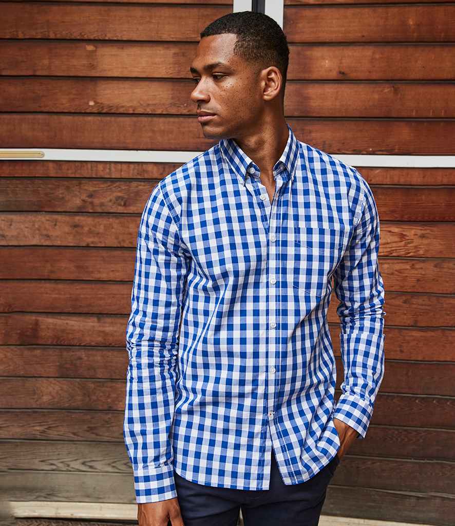 Front Row Long Sleeve Checked Cotton Shirt