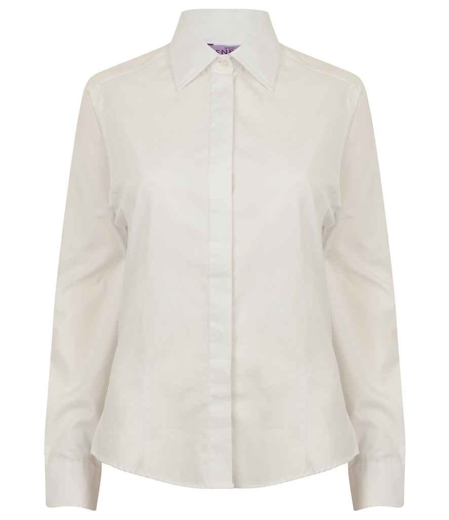 Henbury Ladies Long Sleeve Pinpoint Oxford Shirt