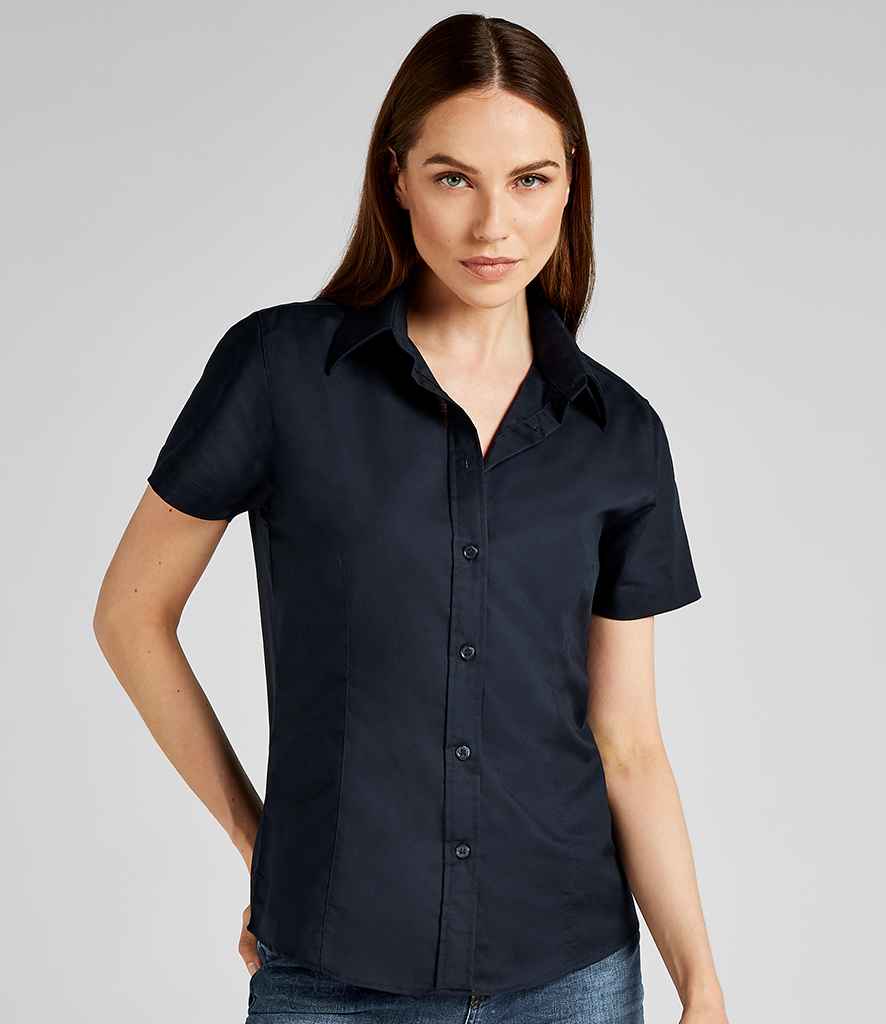 Kustom Kit Ladies Short Sleeve Tailored Workwear Oxford Shirt