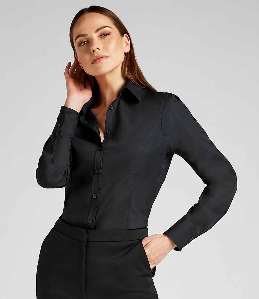 Kustom Kit Ladies Long Sleeve Tailored Business Shirt