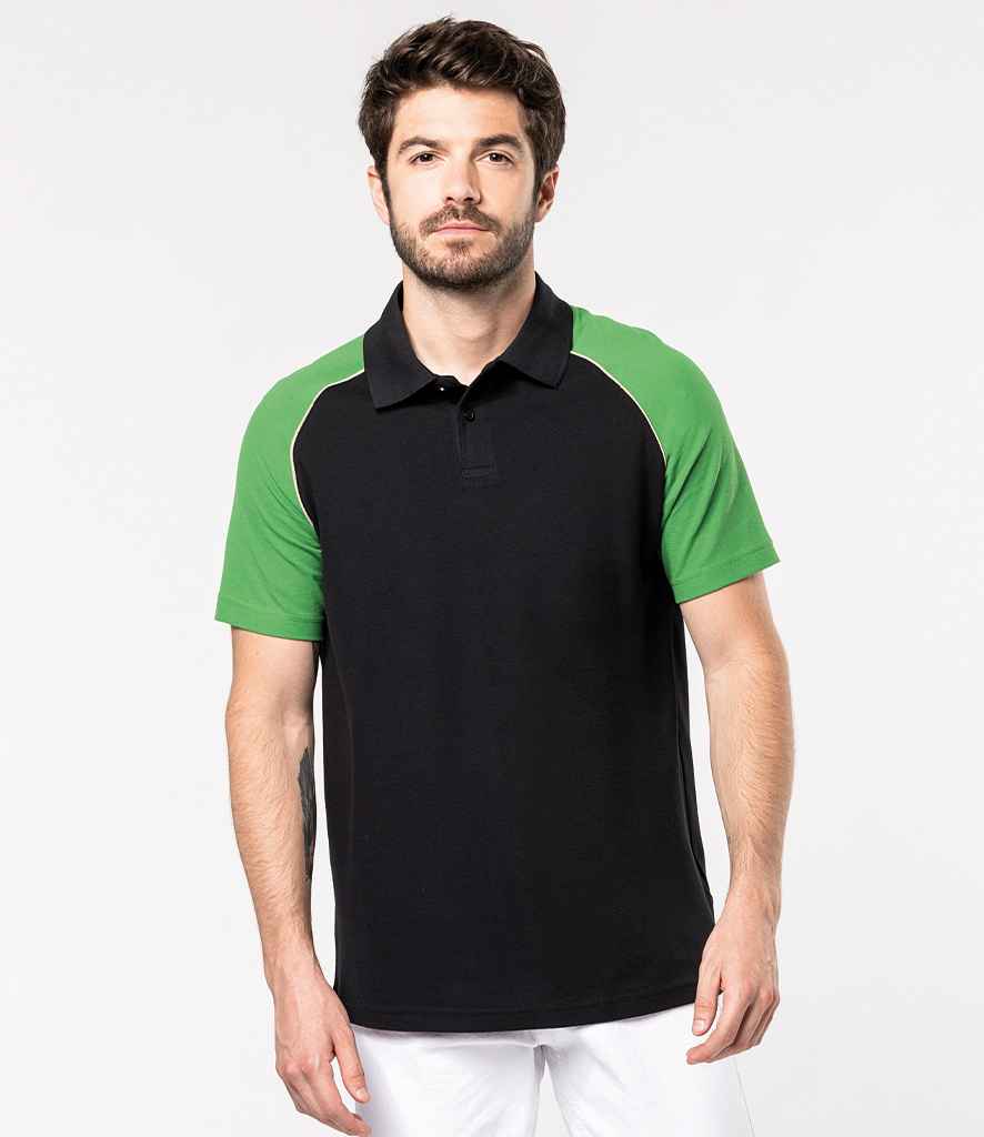 Kariban Baseball Cotton Piqué Polo Shirt