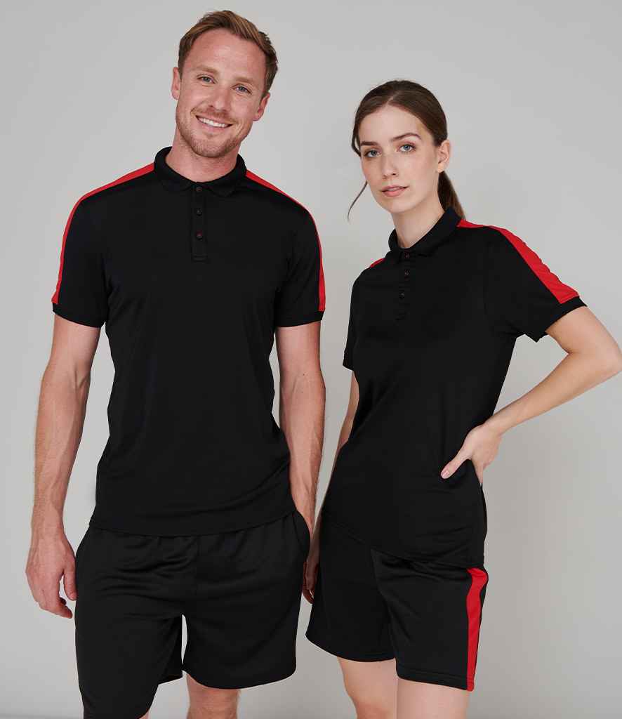 Finden and Hales Unisex Contrast Panel Piqué Polo Shirt