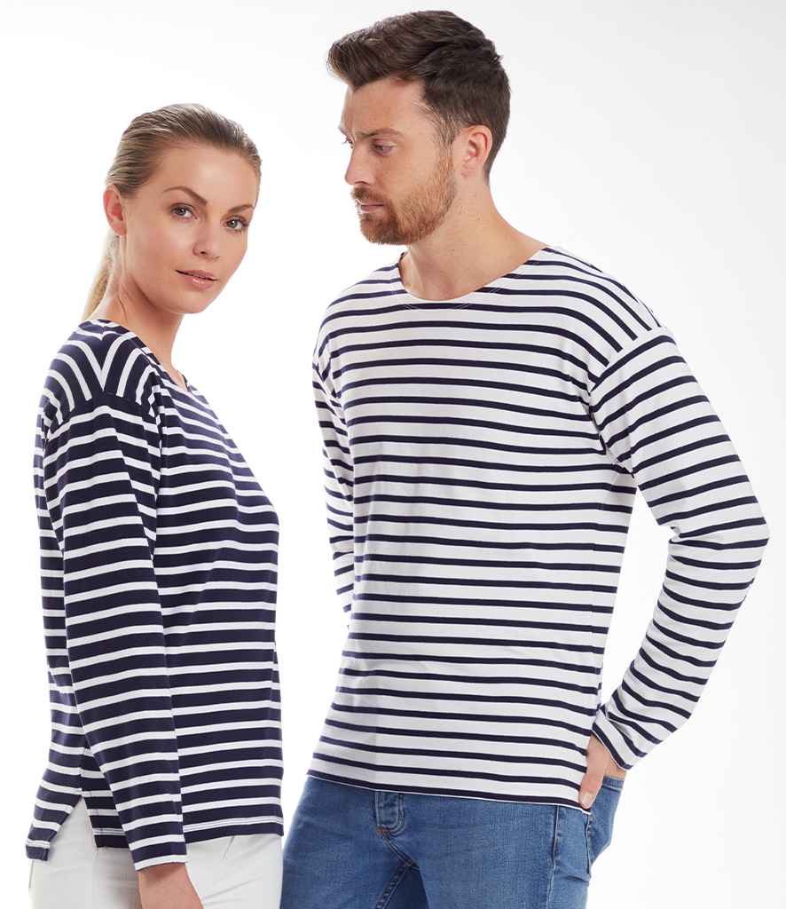 One By Mantis Unisex Long Sleeve Breton Stripe T-Shirt