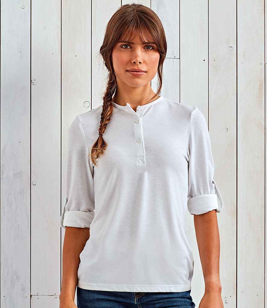 Premier Ladies Long John Roll Sleeve T-Shirt