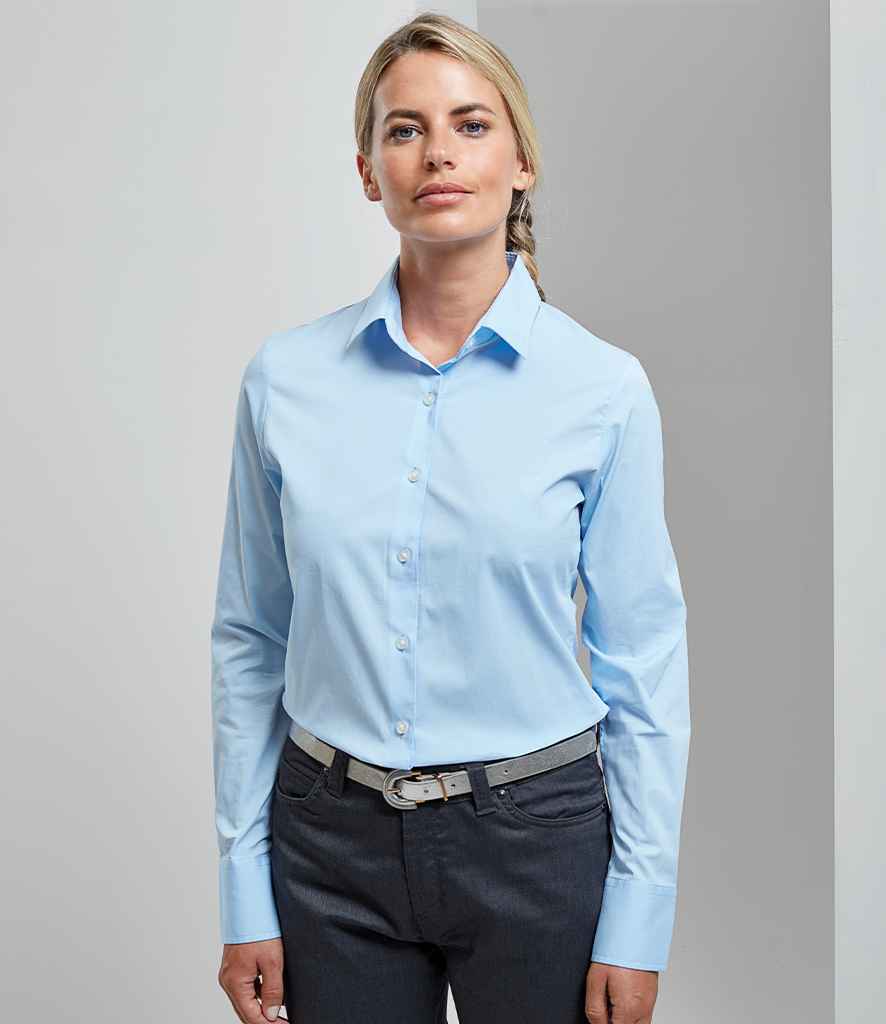 Premier Ladies Long Sleeve Stretch Fit Poplin Shirt