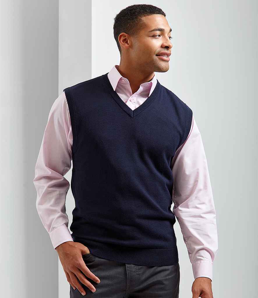 Premier Sleeveless Cotton Acrylic V Neck Sweater LSi