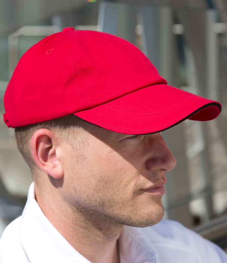 Result Low Profile Heavy Brushed Cotton Cap with Sandwich Peak