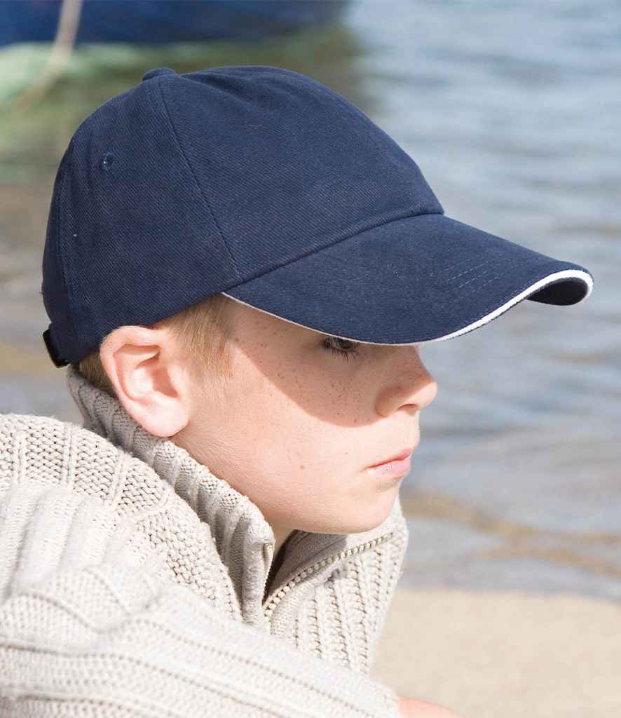 Result Kids Low Profile Heavy Brushed Cotton Cap with Sandwich Peak