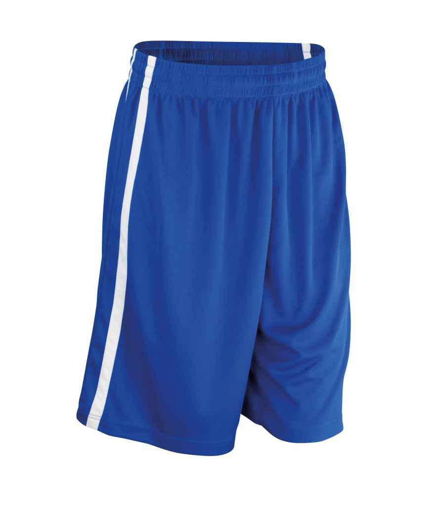 Spiro Men's Quick Dry Basketball Shorts - Black/White, Sizes S-4XL, 2XL Shown