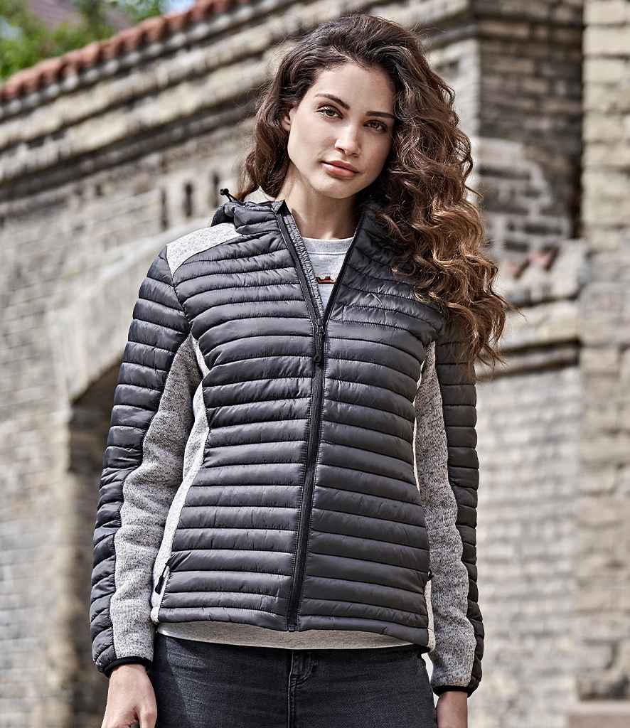 Tee Jays Ladies Crossover Hooded Padded Outdoor Jacket