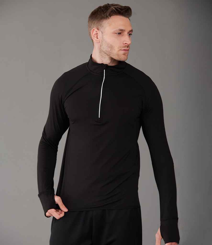 Tombo Long Sleeve Zip Neck Performance Top