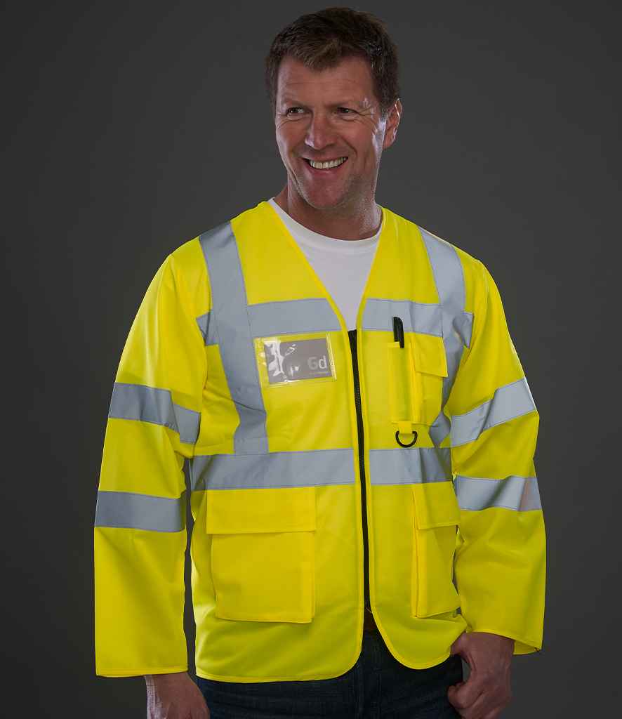 Yoko Hi-Vis Executive Long Sleeve Waistcoat