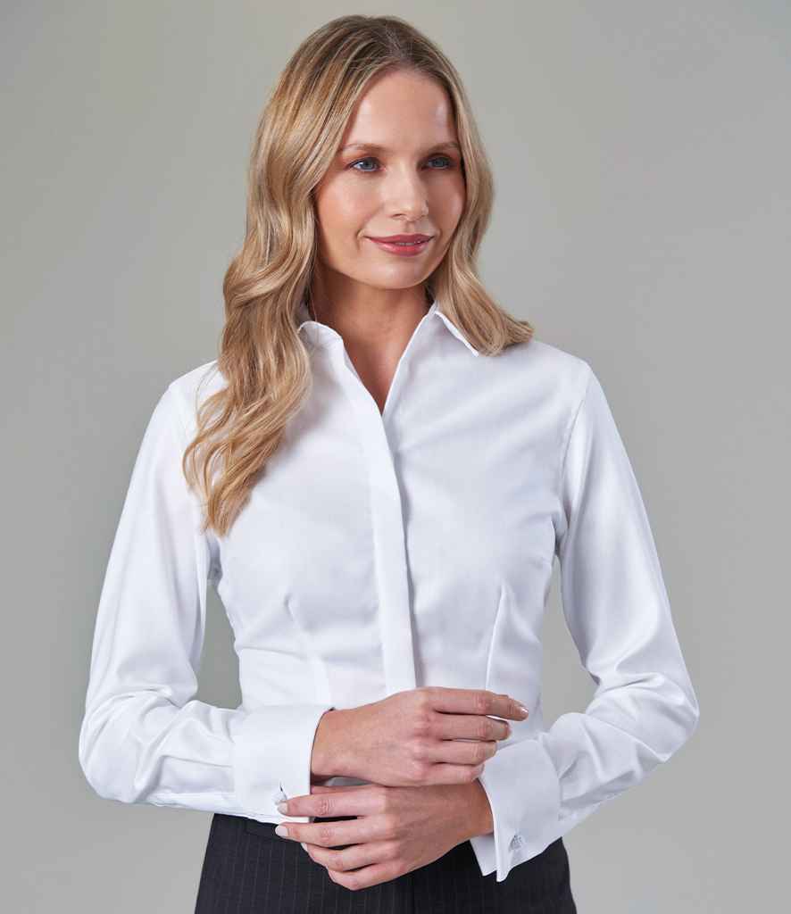 Brook Taverner Ladies Villeta Long Sleeve Herringbone Shirt | LSi
