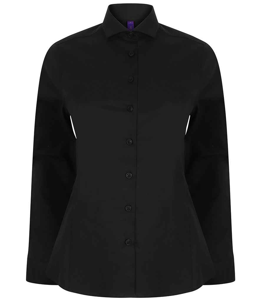 Henbury Ladies Long Sleeve Stretch Poplin Shirt