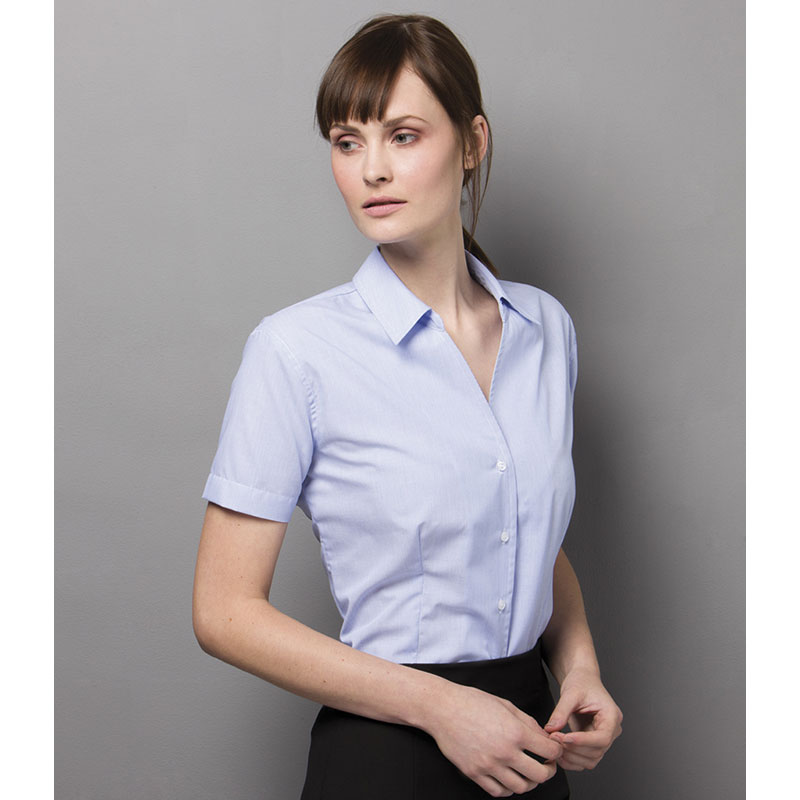 Kustom Kit Ladies Pinstripe Short Sleeve Shirt | LSi