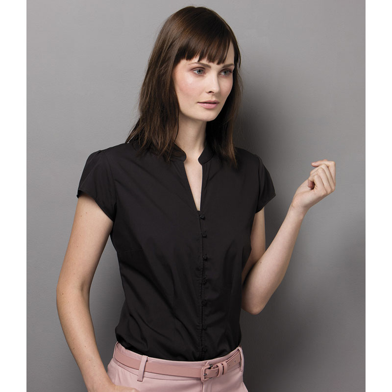 Kustom Kit Ladies Cap Sleeve V Neck Continental Blouse | LSi