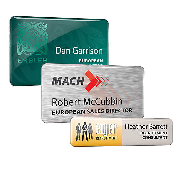 Domed Metal Name Badge Full Colour LSi