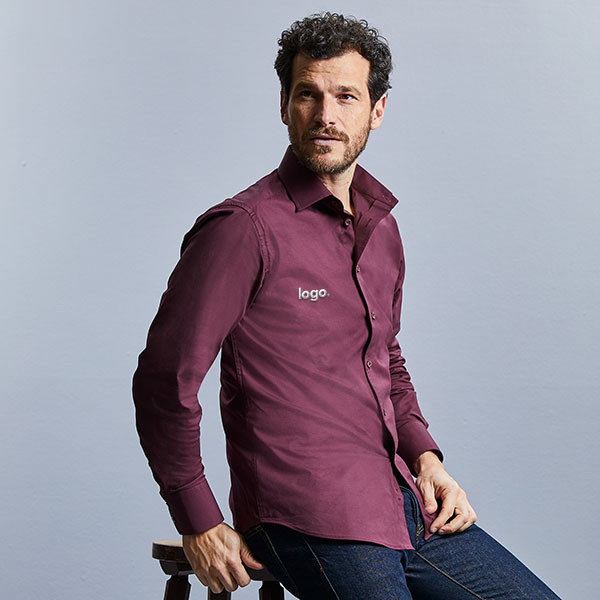 Russell Collection Long Sleeve Fitted Stretch Shirt