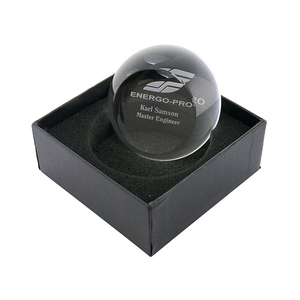 Optical Crystal Flat Top Domed Paperweight