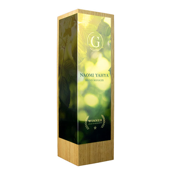 Metal Wrap Oak Column Award