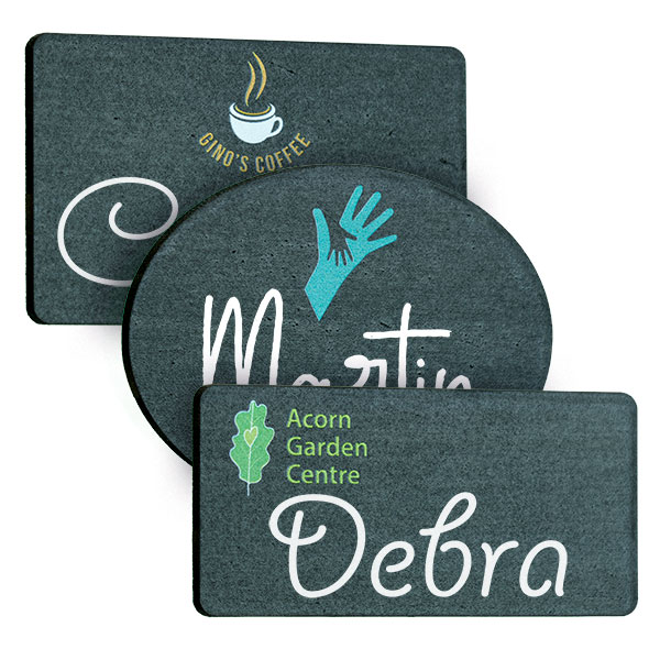 Reusable Moso Bamboo Blackboard Name Badge