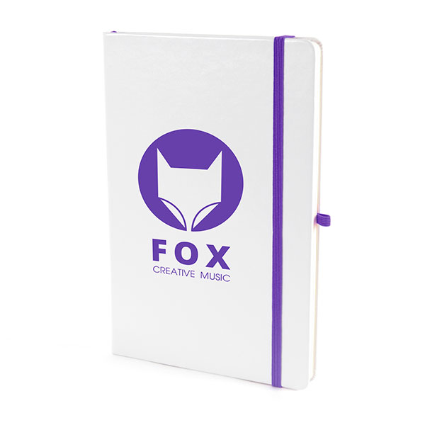 A5 White PU Mole Notebook - Full Colour