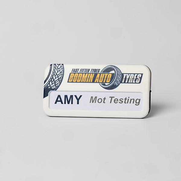 Recycled Rectangular Windowed Badge