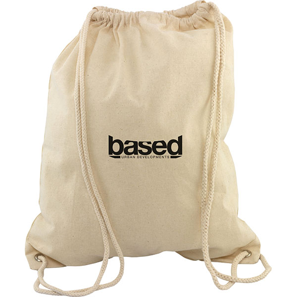 5oz Natural Cotton Drawstring Bag - Spot Colour
