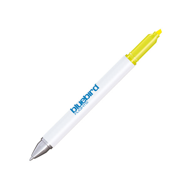 Hi Cap Stylus Ballpen and Highlighter - Spot Colour