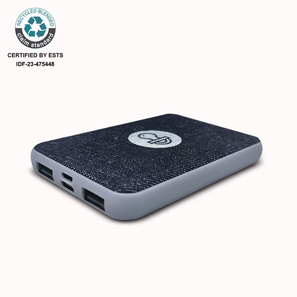 rPET and Cotton 5000mAh Powerbank - Full Colour