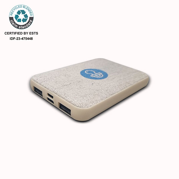rPET and Hemp 5000mAh Powerbank - Full Colour