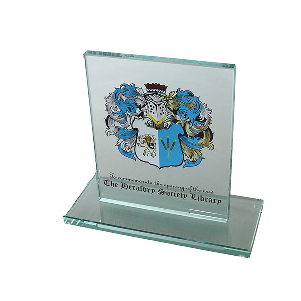 15 x 12.5cm Jade Glass Rectangle Award - Full Colour