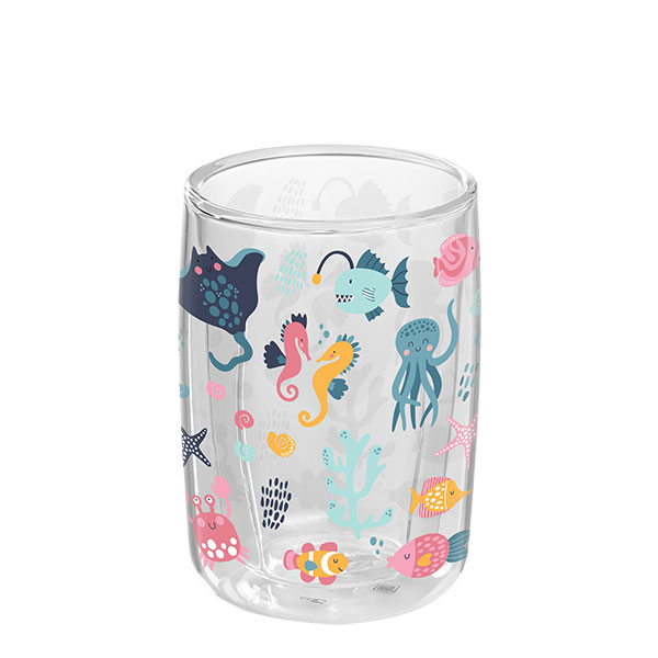 Calypso Double Walled Drinking Glass - 250ml - Full Colour